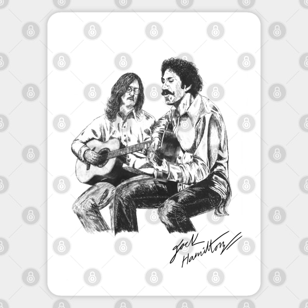 Jim Croce & Maury Original Ink Drawing Print Sticker by HamiltonArt